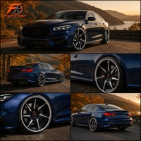 Jantes en alliage personnalisées de 18, 19, 20, 21, 22 pouces à déport profond, finition noire usinée, lèvre polie, 5 trous, pour voitures de performance BMW
