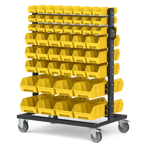 BINCART10 carrello di piccole parti con 100 scatole a bocca aperta per la conservazione degli attrezzi - Product Image 1