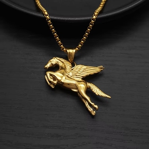 <span class=keywords><strong>Collier</strong></span> Pendentif <span class=keywords><strong>Cheval</strong></span> Volant Ailé Punk PVD <span class=keywords><strong>Anti</strong></span>-ternissement en Acier Inoxydable pour Hommes, Bijoux de Mode Raffinés, Vente en Gros - Product Image 4