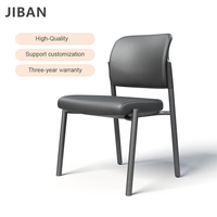 Chaise de bureau et de conférence ergonomique et confortable, convertible, avec structure métallique, sans accoudoirs, design contemporain pour usage commercial