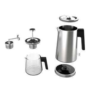 Hotsy กา<span class=keywords><strong>ต้ม</strong></span>น้ำไฟฟ้าแบบด้ามไม้ดีไซน์ใหม่ HOT-W20TH ทำจากสเตนเลสสตีลพร้อมหม้อชงชาและกาแฟกาน้ำชา - Product Image 6