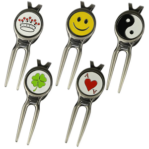 Tùy Chỉnh Golf Phụ Kiện Mềm Cứng Men Nhựa Kẽm Hợp Kim Thép Không Gỉ Trống Golf <span class=keywords><strong>Divot</strong></span> Công Cụ <span class=keywords><strong>Divot</strong></span> Công Cụ Sửa Chữa Bóng Đánh Dấu - Product Image 4