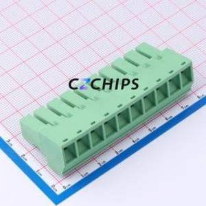 DB3EK-7.62-10P-GN-S Plug-in Terminal Block P=7.62mm Connector Male Plug 1x10P 7.62mm Green - Product Image 2