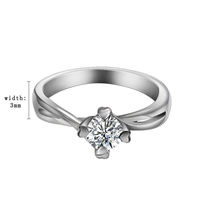 Cincin Zirkon Wanita Modis Cincin Cinta Simetris Pengajuan Pengakuan Wanita Cincin Janji Baja Tahan Karat untuk Wanita