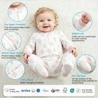 Pyjamas bébé en bambou avec impression de logo personnalisé, motifs fleurs, châteaux, animaux de dessin animé, pour nouveau-nés prématurés, vêtements pour garçon et fille