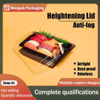 Boîte d'emballage en plastique PET personnalisée, sans BPA, recyclable, OEM/ODM, pour sushis à emporter, couvercle transparent