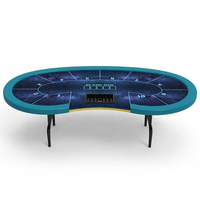 Luckyyh — Table pliante sur rail de course ovale, Taxes en bois, qualité de baquet professionnel, 1.8m avec plateau à puces