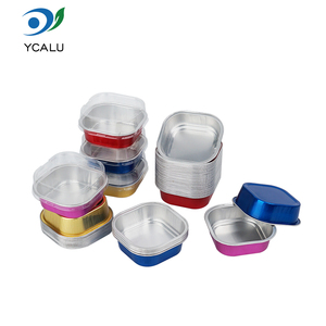 Molde Cuadrado Desechable de 100 ml para Postres, Mini Vasos de Aluminio para Alimentos, Molde para Hornear Muffins, Molde para Mousse, Gelatina, Pudín y Pastel - Product Image 5