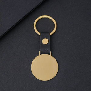 Nhà máy tùy chỉnh thép không gỉ <span class=keywords><strong>Keychain</strong></span> công ty Logo trống Laser khắc Kim Loại tròn PU <span class=keywords><strong>Keychain</strong></span> trong hình dạng khác nhau - Product Image 3
