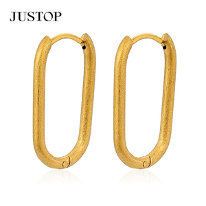 Pendientes de aro de moda, OEM/OEM, impermeables, de acero inoxidable, chapados en oro, hipoalergénicos, proveedor de joyería de moda, pendientes de aro finos. - Product Image 3