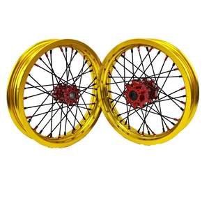 Juego de llantas para <span class=keywords><strong>bicicleta</strong></span> eléctrica de <span class=keywords><strong>14</strong></span> pulgadas aptas para Sur Ron Light Bee X 2019-2022 Red Hub Gold Rim - Product Image 4
