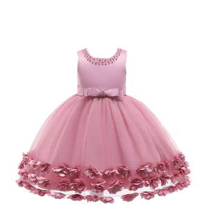 Robe de soirée formelle d'été pour filles MQATZ, col rond, motif floral, sans manches, en tulle et satin, écologique, soldes, mariage - Product Image 1