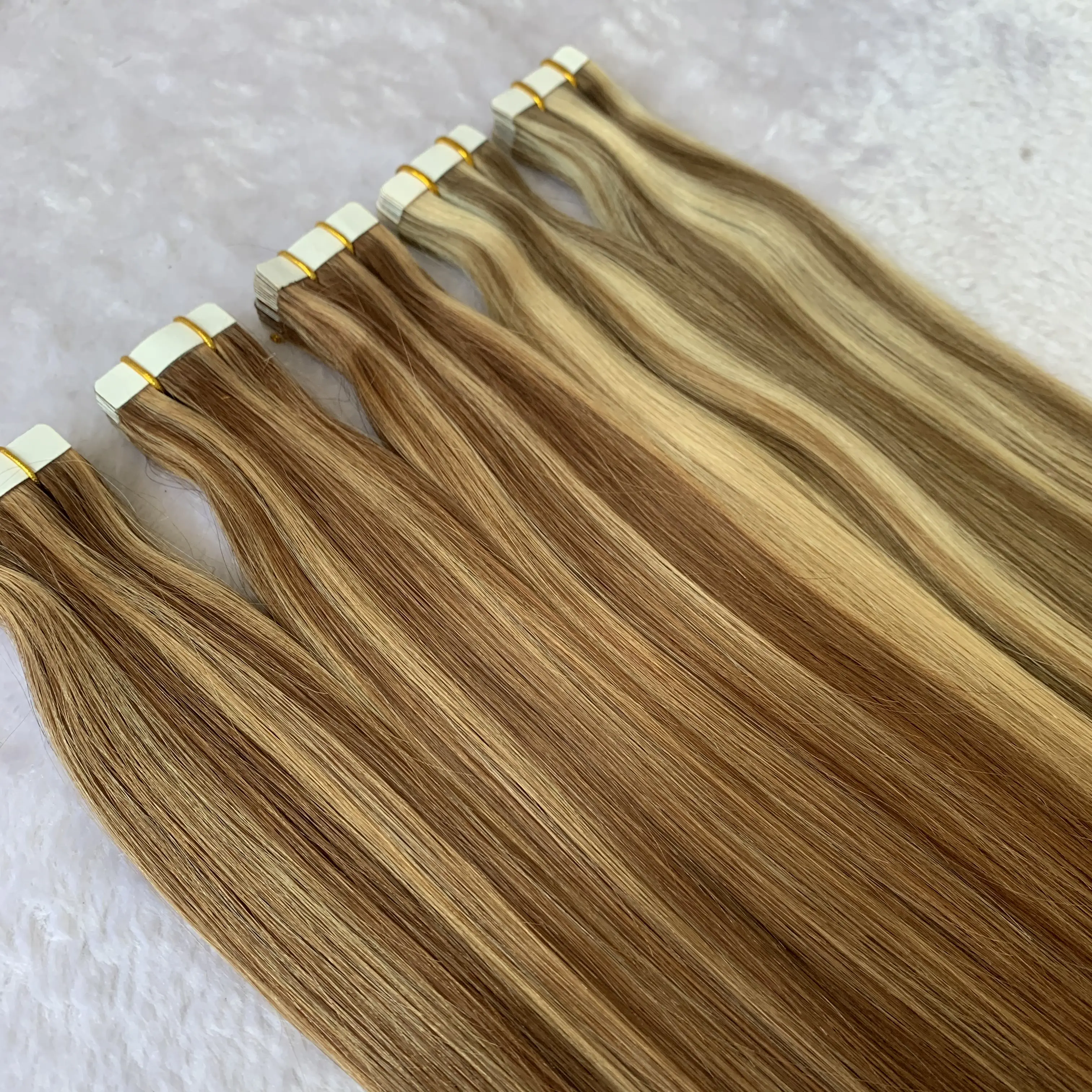 Wholesale Double Drawn Remy Hair Extensions Tape In Vendor Virgin Bone Straight Natural Human Tape Hair Extension Manufacturers