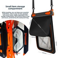 Vente Flash Transfrontalière : Étui Étanche pour Téléphone en PVC Flottant avec Double Sac en Éponge, 8,9 Pouces, Fermeture à Clip pour la Natation, la Plongée et les Activités de Plein Air