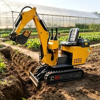 Mini-excavatrice agricole sur chenilles KC-08, micro-pelleuse à faible pression au sol pour le creusement de fossés et l'aménagement paysager