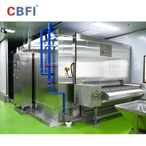Iqf Tunnel Freezer With Conveyor Belt For For Meat Fish Fillets