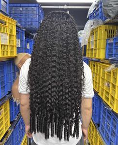 Vendeur en gros de perruques de cheveux bouclés bruts birmans, perruques de cheveux humains bouclés profonds avec fermeture en dentelle transparente, densité 180% 200% 250% - Product Image 2