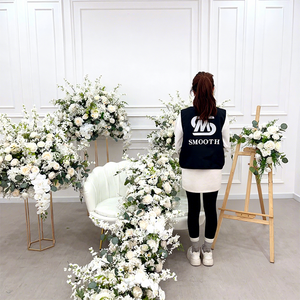 LEDA Décoration personnalisée pour événements et fêtes, allée de scène, arrangement de roses artificielles, chemin de table pour mariage - Product Image 1