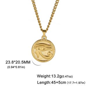 Collar con Colgante <span class=keywords><strong>Ojo</strong></span> <span class=keywords><strong>de</strong></span> <span class=keywords><strong>Horus</strong></span> <span class=keywords><strong>Ra</strong></span> Udjat <span class=keywords><strong>de</strong></span> Myshap para Mujer, Acero Inoxidable, Color Dorado, Cadena Gruesa, Amuleto del Antiguo Egipto, Joyería, Regalo - Product Image 5