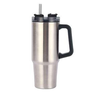 Vaso Térmico de Acero Inoxidable de 40 oz con Aislamiento al Vacío, Chapado en Oro Espejo, con Asa y Tapa, Libre de BPA, Azul Bebé, Rojo, Verde - Product Image 4