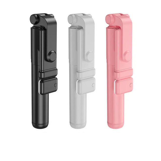 X1107-1 R1s Stainless Steel Wide Angle LED Fill Light Stabilizer BT Selfie Stick Tripod for Smartphone Photography Ios Android