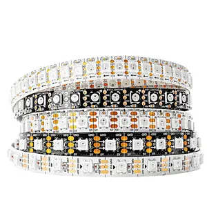 WS2812B RGB LED רצועת 30/60/74/96/100/144 פיקסלים/לד'/מ' בלוטות' ניתן להתייחסות אישית WS2812 PCB שחור/לבן IP30/65/67 5V