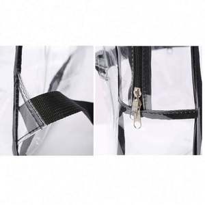 Sac à dos transparent en PVC noir pour femme, tendance et abordable, idéal pour l'école - Product Image 6