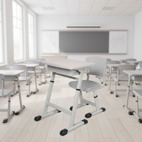 Mesa de Aula Tipo Z Individual, Cómoda, Muebles Escolares, Conjunto de Silla y Escritorio para Estudiantes, Hogar, Oficina, Sala de Estar