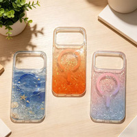 Coque de téléphone magnétique IMD en acrylique transparent à motif coquillage fantaisie pour iPhone 18 Pro 17 Pro, couleur dégradée, antichute