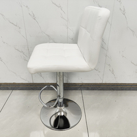 Tabouret de bar moderne et simple en cuir, réglable en hauteur, avec dossier rotatif et fonction de levage - Structure métallique pour bar commercial/cuisine