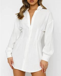 Blusa <span class=keywords><strong>de</strong></span> punto transpirable <span class=keywords><strong>de</strong></span> <span class=keywords><strong>manga</strong></span> <span class=keywords><strong>larga</strong></span> con cuello mandarín, estilo casual y suelto, color nude, con botones, <span class=keywords><strong>para</strong></span> mujer, venta al por mayor <span class=keywords><strong>para</strong></span> chicas. - Product Image 3