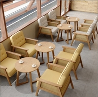Chaise de canapé Chesterfield en bois massif qualité rétro Style décontracté forme rectangulaire remplissage éponge pour Restaurant café cantine