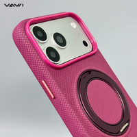Étui de protection en cuir VAWI L216 Fishtail pour iPhone 15 16 17 18 Pro Max avec anneau magnétique 360 °   Étui de protection avec support rotatif