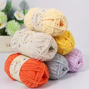 yarn crochet 50g per roll 100% polyester Velvet Baby 3mm thin mini chenille blanket yarn hand woven crocheted