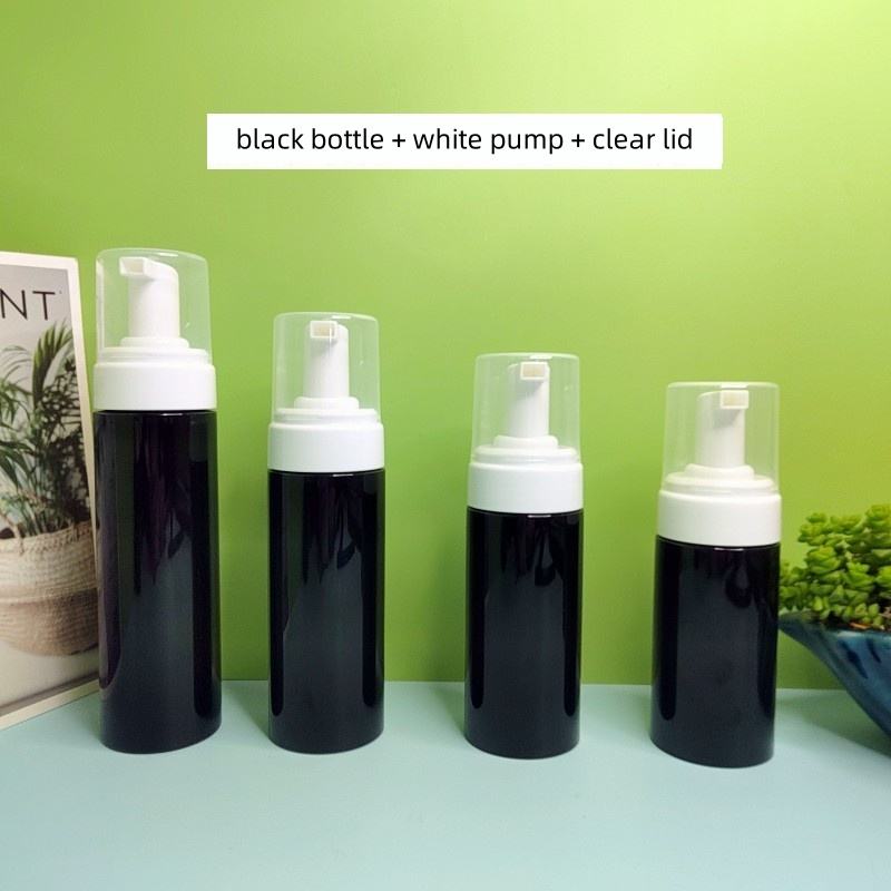 Black bottle + white pump + clear lid