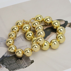 Chunky <span class=keywords><strong>Nugget</strong></span> Căng Bangle Vòng Đeo Tay 24K Vàng Mạ Vòng Bead Bóng Vòng Đeo Tay Căng Ra Vòng Đeo Tay Đàn Hồi Cho Phụ Nữ - Product Image 1