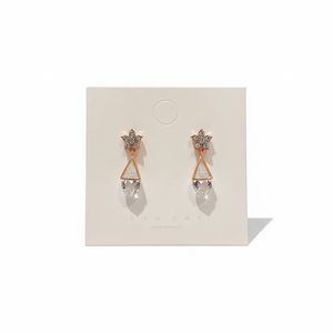 Orecchini Pendenti con Fiori e Strass Fatti a Mano in Oro Rosa, Gioielli alla Moda per Ragazze, Vendita all'Ingrosso - Product Image 2