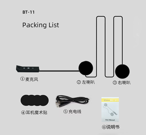 Rảnh tay hai điện thoại kết nối tai nghe Mũ bảo hiểm xe máy 5.0 Tai nghe không dây audifonos BT11 on-ear Tai nghe với microphone - Product Image 6