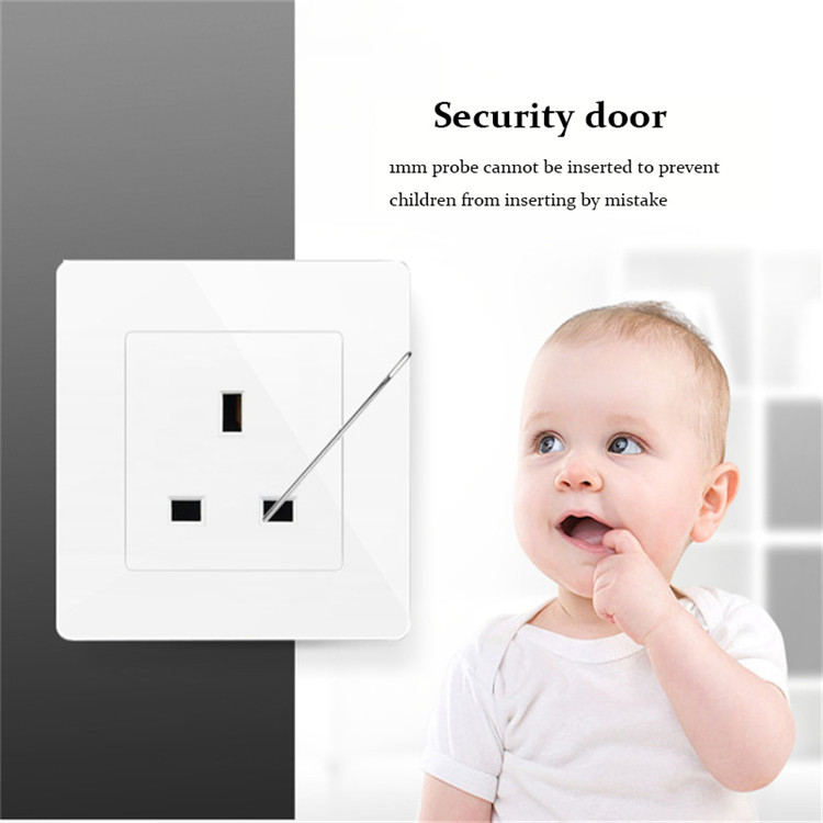 13A 86 single UK standard wall plug Hong Kong-style Macau socket a 3 pins wall mount switch power plug