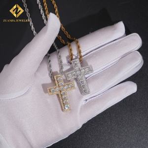 Envío desde EE. UU., Stock Local, Joyería Hip Hop con Incrustaciones de Diamantes que Pasan el Test de Diamantes, Colgante de Cruz de Plata de Ley 925 con Diamantes Moissanite - Product Image 6