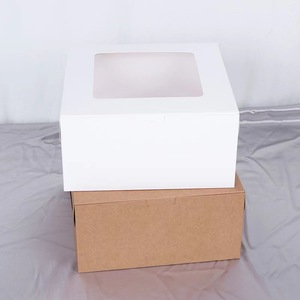 Boîte à gâteaux kraft d'expédition rapide d'usine Boîtes à gâteaux d'emballage en papier de fenêtre PET transparent Boîte à gâteaux de 10 pouces avec plateau - Product Image 5