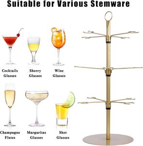 Expositor de Cócteles de 2 Niveles con Logotipo Personalizado, Color Rosa/Negro/Dorado, con 6/8 Brazos, para Bodas, Exhibición de Botellas de Vino, para <span class=keywords><strong>España</strong></span>, Yichang, Paulane - Product Image 3