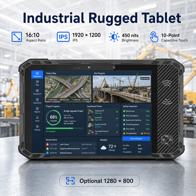 IP68 Waterproof Rugged Tablet 10.1Inch Windows11Pro Intel I7 5000mAh NFC RFID 1920x1200 Industrial Tablet 8GB 128GB GPS 4G OEM
