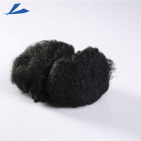 Fibre discontinue 100 % polyester PSF 1.5d*38mm noire, ignifuge, teinte unie, pour filature Votex, à bon prix