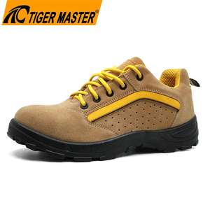 Chaussures de sécurité pour hommes Tiger Master en daim <span class=keywords><strong>jaune</strong></span>, embout en acier, semelle intermédiaire en acier, anti-perforation, respirantes, résistantes à l'huile et au glissement, semelle en PU - Product Image 1