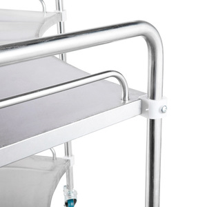 Chariot de traitement en acier inoxydable Haijuya en forme d'éventail, 32 pouces, 2 niveaux, chariot mobile d'hôpital avec roues - Product Image 4