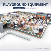 Aire de jeux intérieure pour enfants sur le thème de l'espace, grands toboggans en plastique, jeux interactifs, équipement de jeux souples pour parc d'attractions commercial