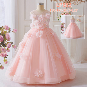 strapless open back dress Simple Kids Party Dress GCHK141 main image 0