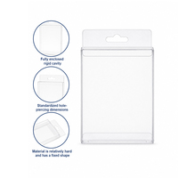 Caja de Plástico PET Transparente para Joyería, Accesorios Pequeños, Empaque Cuadrado Pequeño con Colgador, Caja Transparente Visible de Tamaño Ampliado