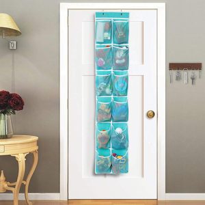 Over The Door Hanging <b>Shoe</b> Organizer 12 Pockets Turquoise Multifunctional Storage For <b>Shoes</b> And Toys - Product Image 5